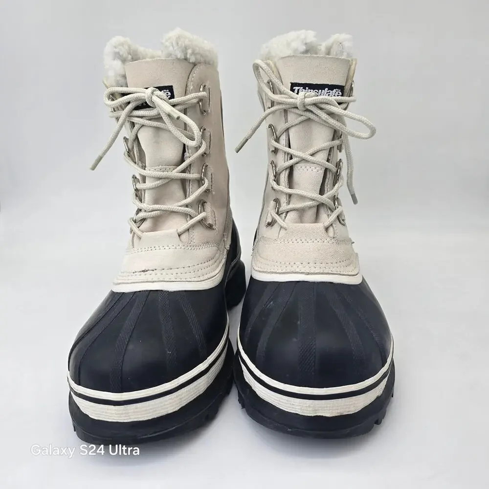 Ozark Trail Winter Snow Boots 3M Thinsulate Waterproof White Leather Men's 11